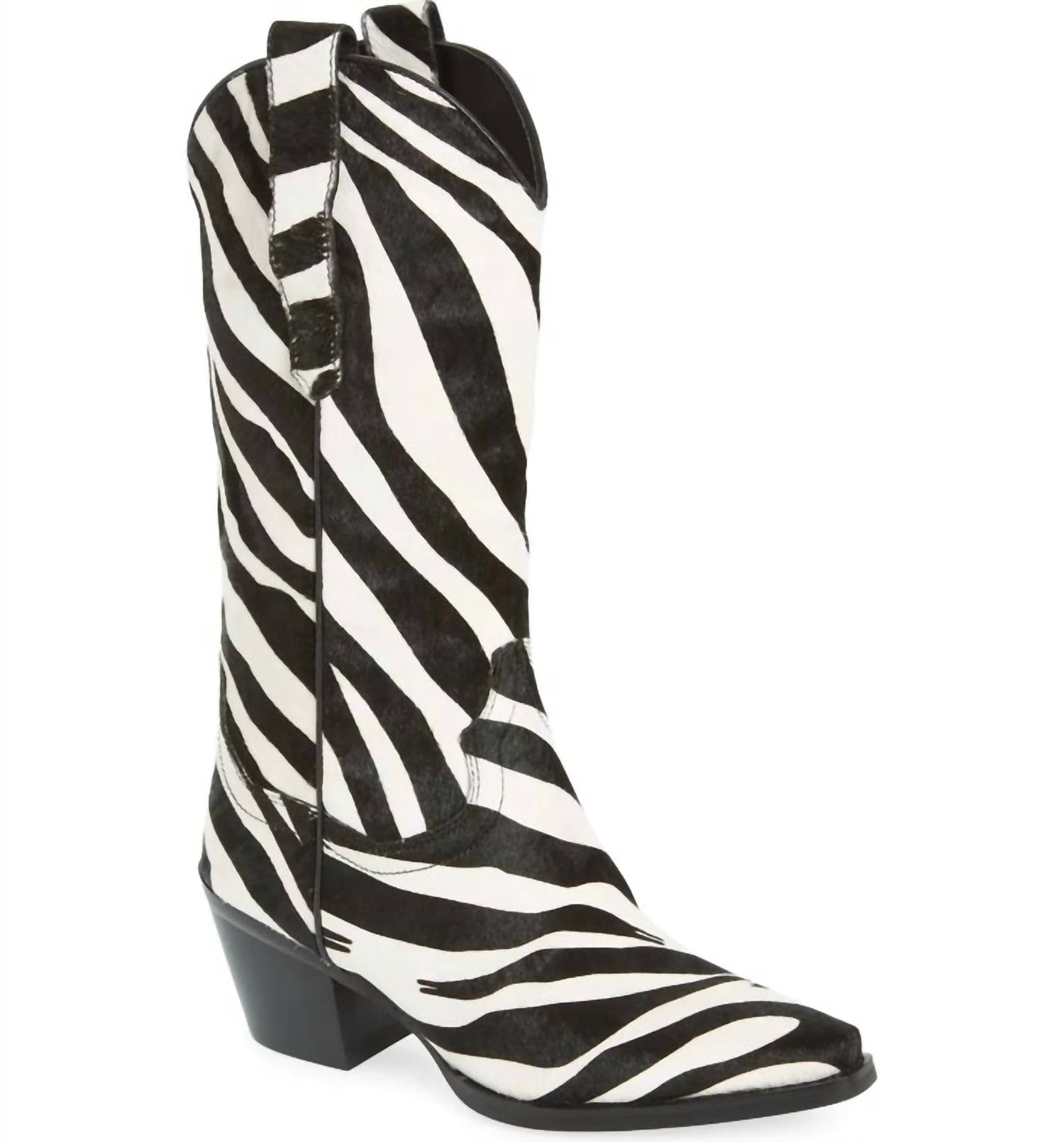 Женские ковбойские сапоги Dagget Western Festival в черно-белом цвете Jeffrey Campbell