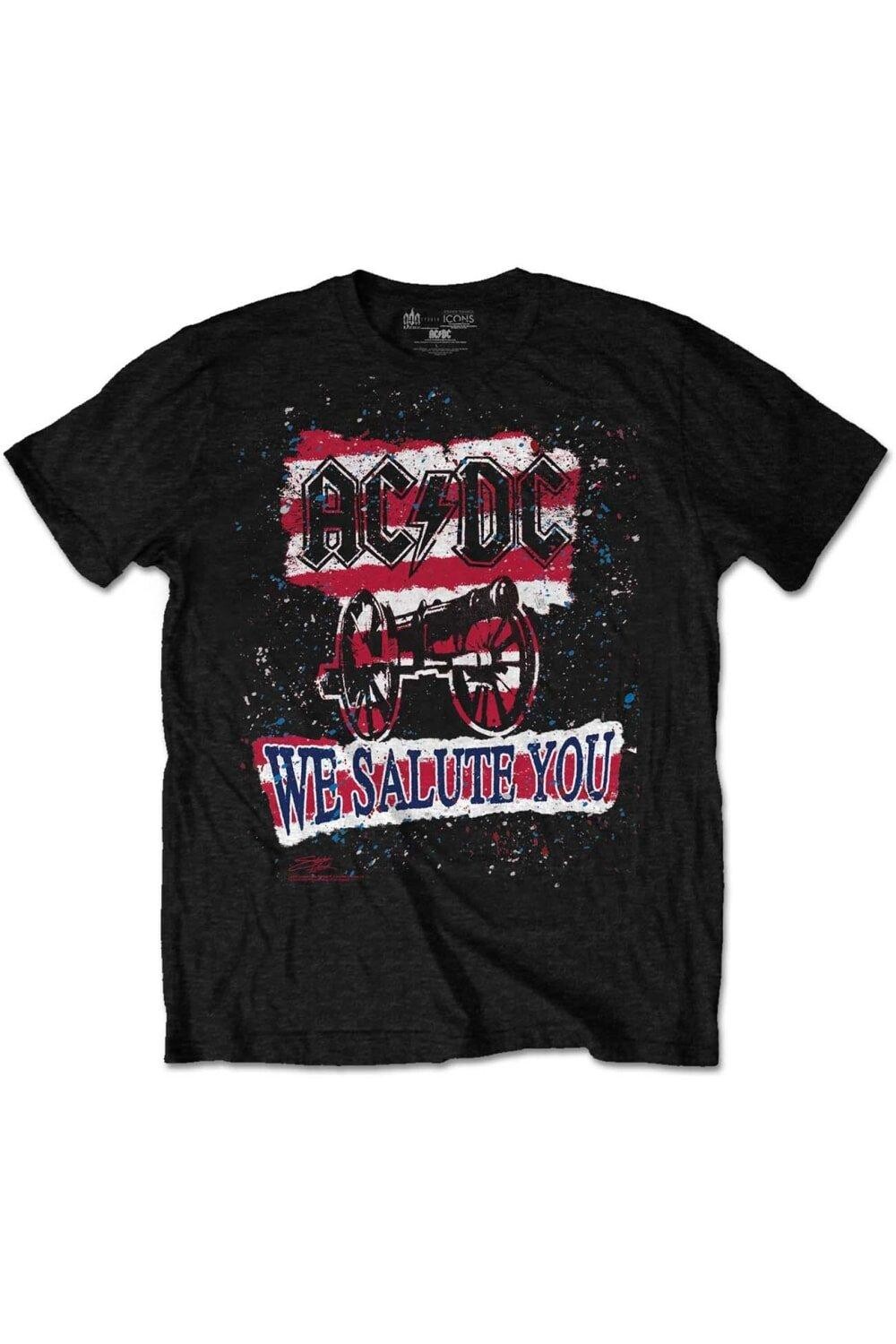 

Футболка в полоску We Salute You AC/DC, черный