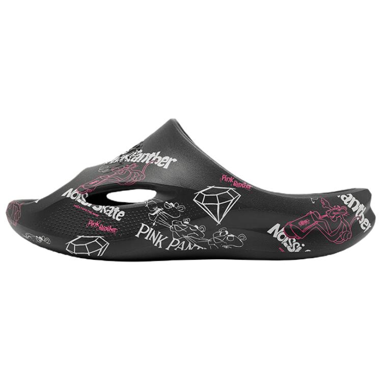 

QIAODAN Pink Panther x Slip Resistant Abrasion Resistant слайдеры мужские Black Gray