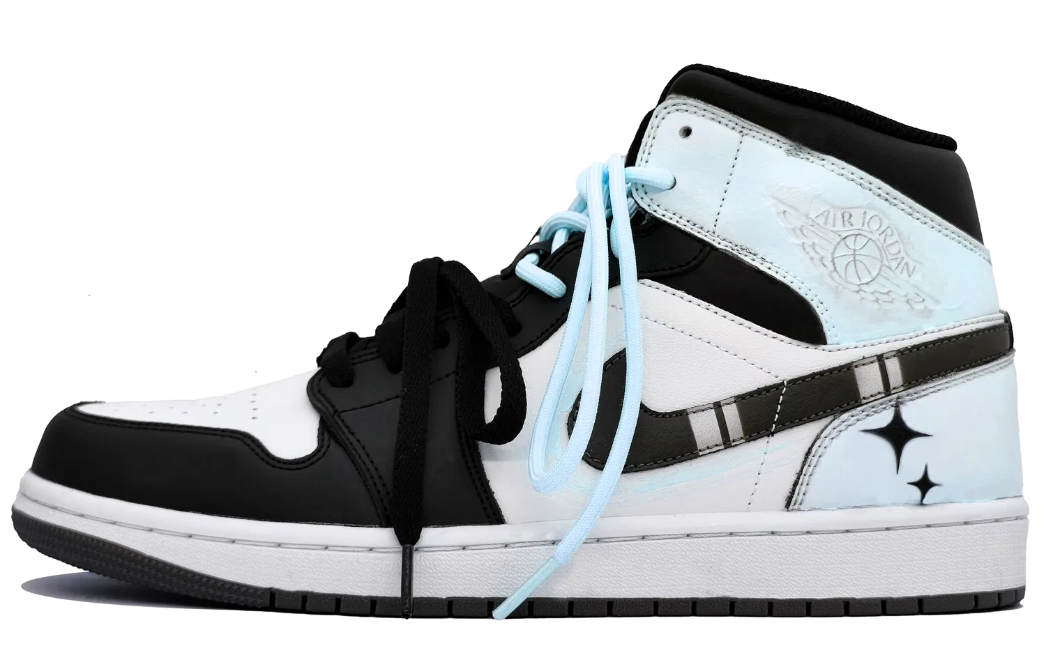 Кроссовки баскетбольные высокие Jordan Air 1 Mid Sky Blue — фото 3