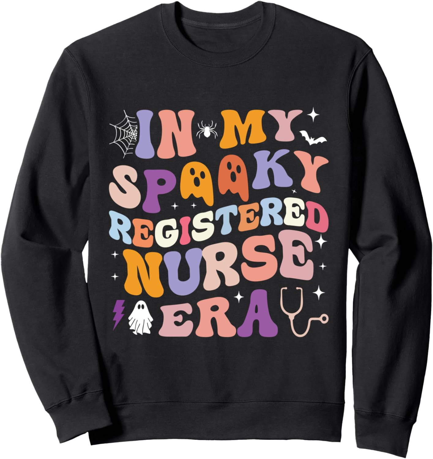 

Хэллоуин в стиле костюма медсестры: толстовка Groovy Halloween Nurse Era Women Scrub Costumes, черный