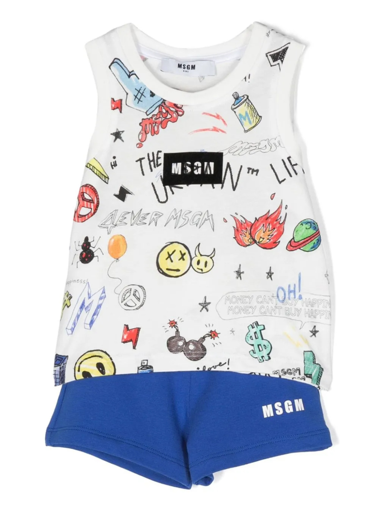 

Комплект из топа и шортов MSGM Kids, синий