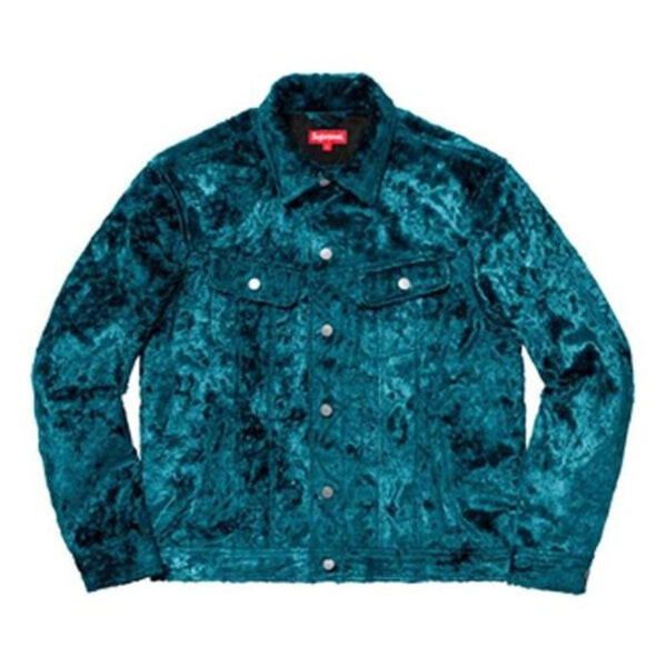 

Куртка fuzzy pile trucker jacket 'teal black' Supreme, мультиколор
