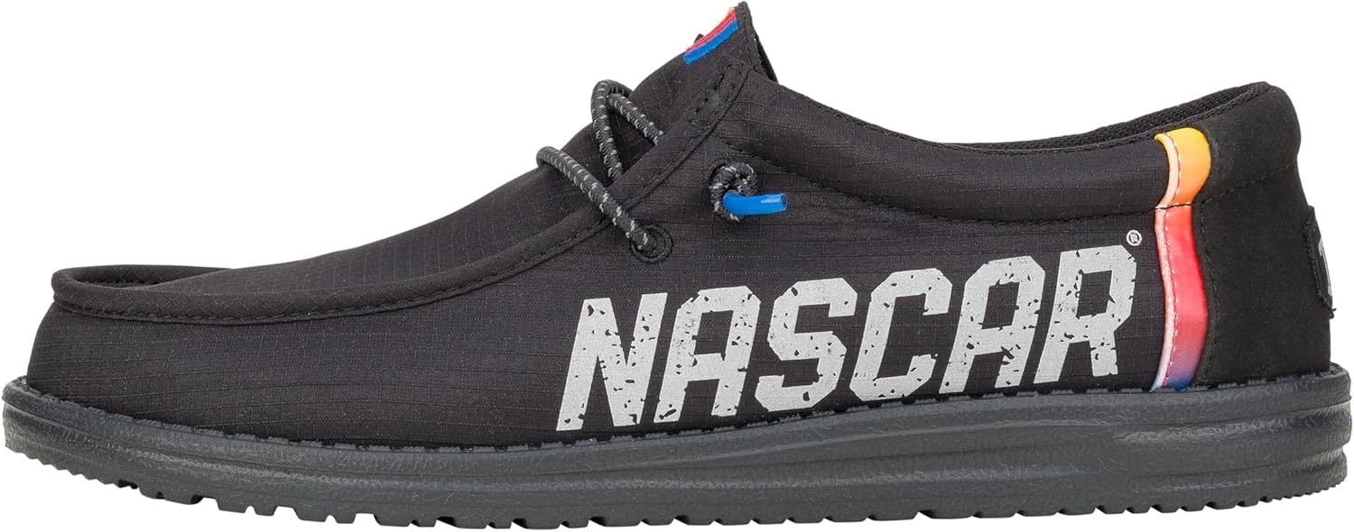 

HEYDUDE X NASCAR, мужские слипоны, комфортные и легкие, черный