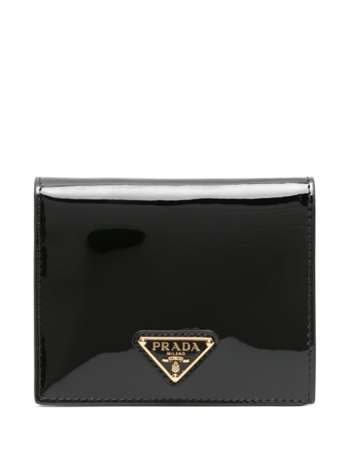 

Prada лакированный кошелек с логотипом, черный