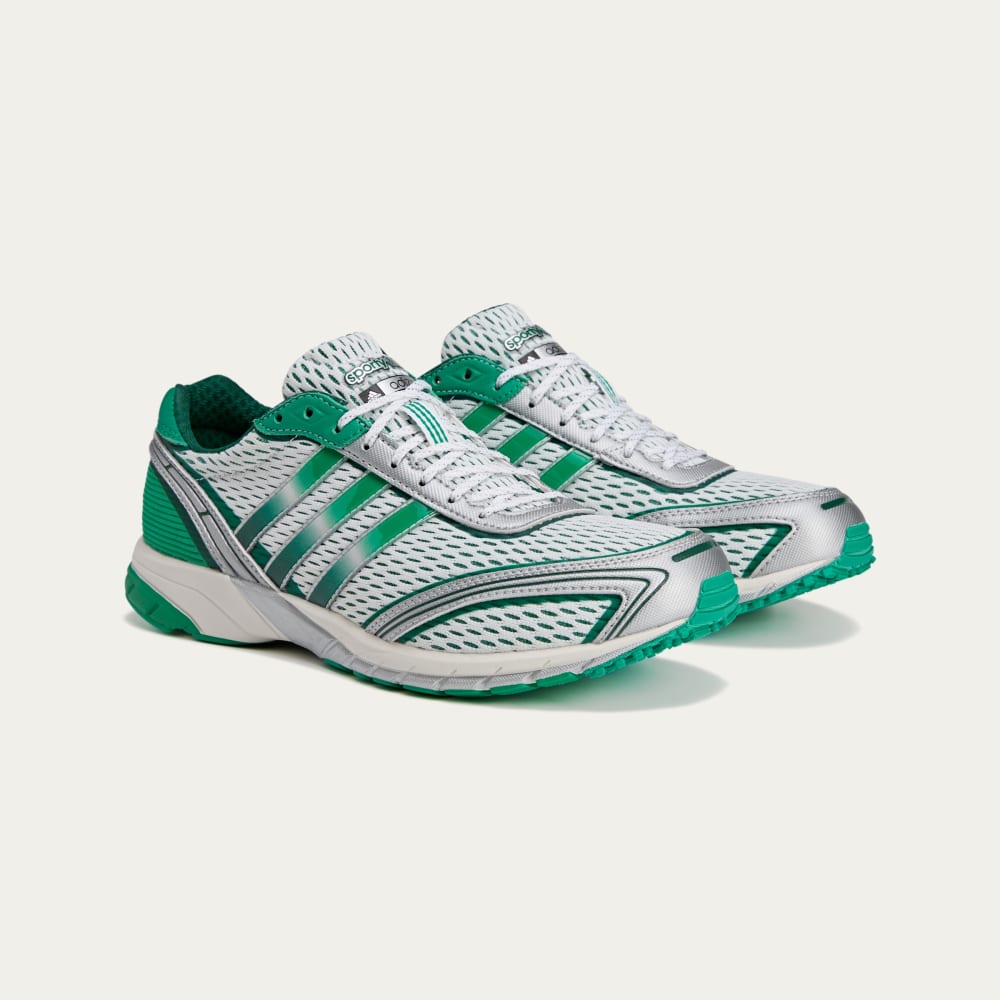 Кроссовки Adidas Sporty & Rich Adizero Adios shoes, цвет Cloud White/Court Green/Cloud White — фото 4