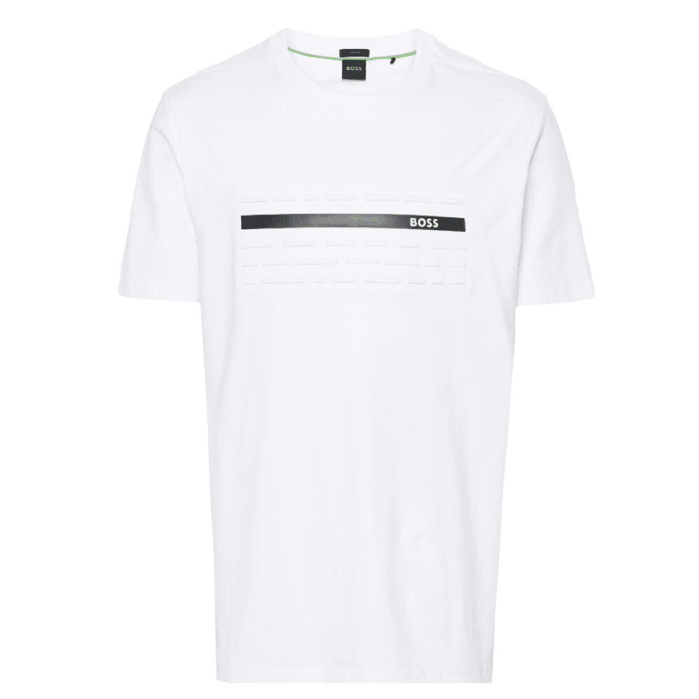 

Мужская футболка Hugo Boss Tee 4 с рельефным принтом и короткими рукавами, белый