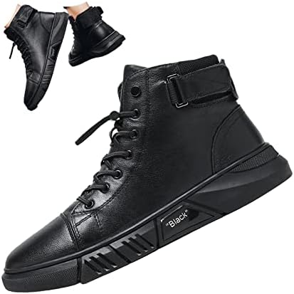 

Мужские черные итальянские высокие повседневные кожаные ботинки Keilinia, осенне-зимние, водонепроницаемые, противоскользящие, с амортизацией, деловые ботильоны