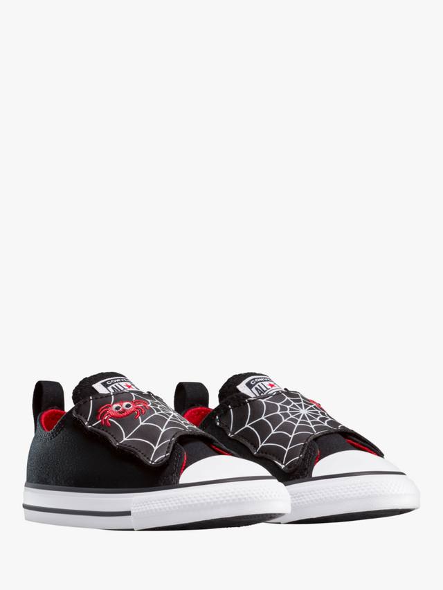 Детские кроссовки Chuck Taylor с паутинкой на шнуровке Converse, Black/White/Red — фото 3