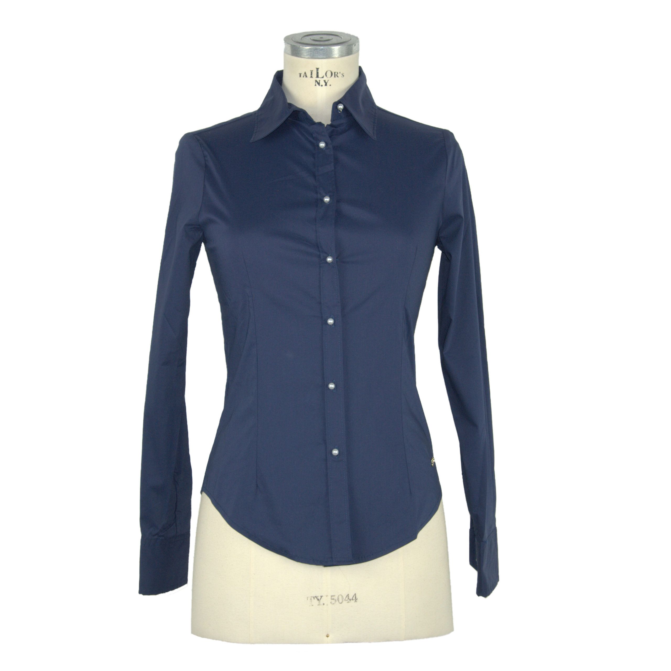 

Синяя хлопковая женская рубашка Zee Lane