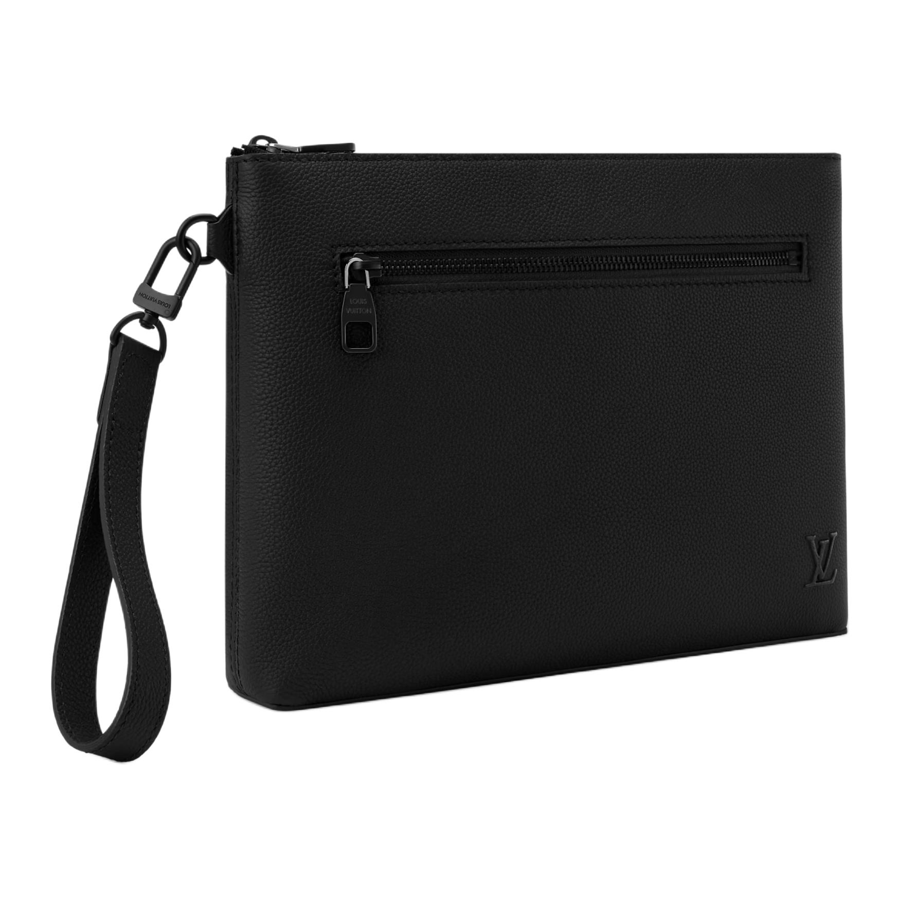 Клатч TAKEOFF из вощеной телячьей кожи мужской Black LOUIS VUITTON, Set (Bag+Dust Bag) — фото 2