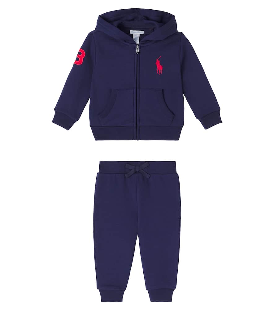 

Детский комплект из куртки и спортивных штанов из хлопковой смеси Polo Ralph Lauren Kids, Refined Navy