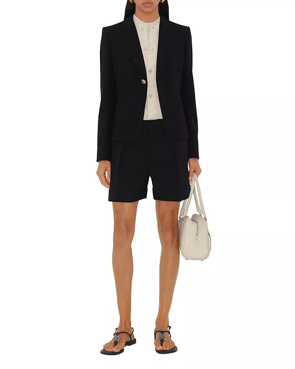 

Шерстяной пиджак приталенного кроя Burberry, черный