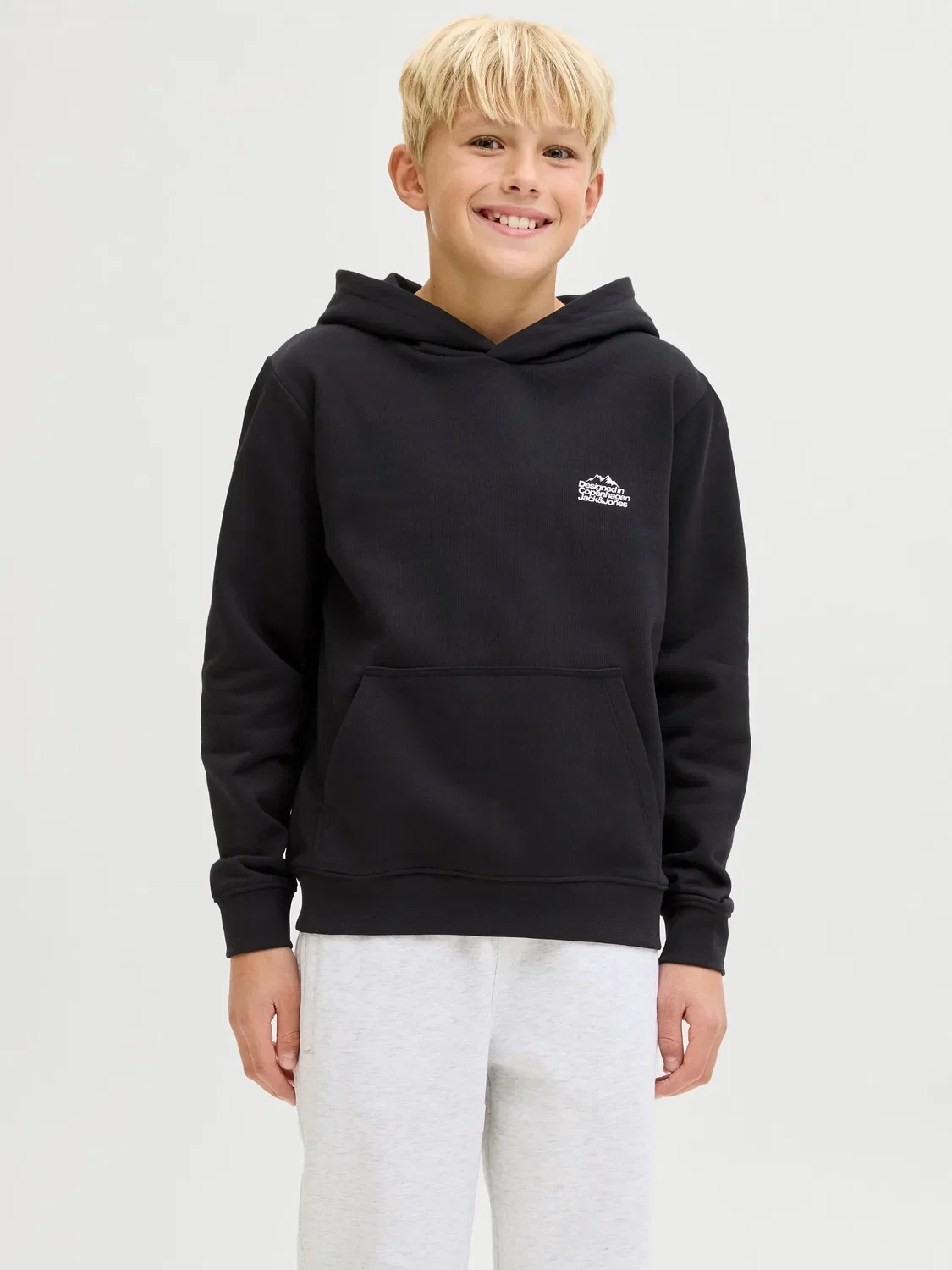 Капюшон толстовка, хлопок, JACK & JONES Junior, черный — фото 3