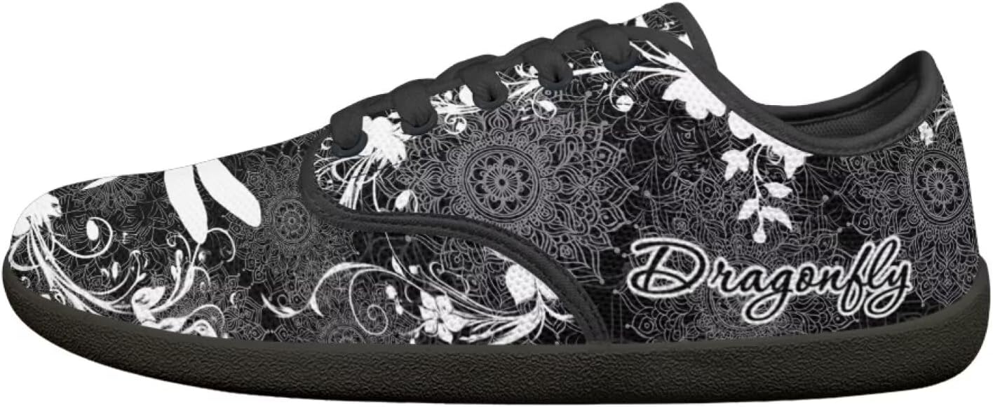 

Мужские кроссовки для ходьбы с широкой пяткой, с нулевым перепадом подошвы, дышащие сетчатые босоножки для мужчин и женщин Pointodoor, Dragonfly Boho Mandala Print