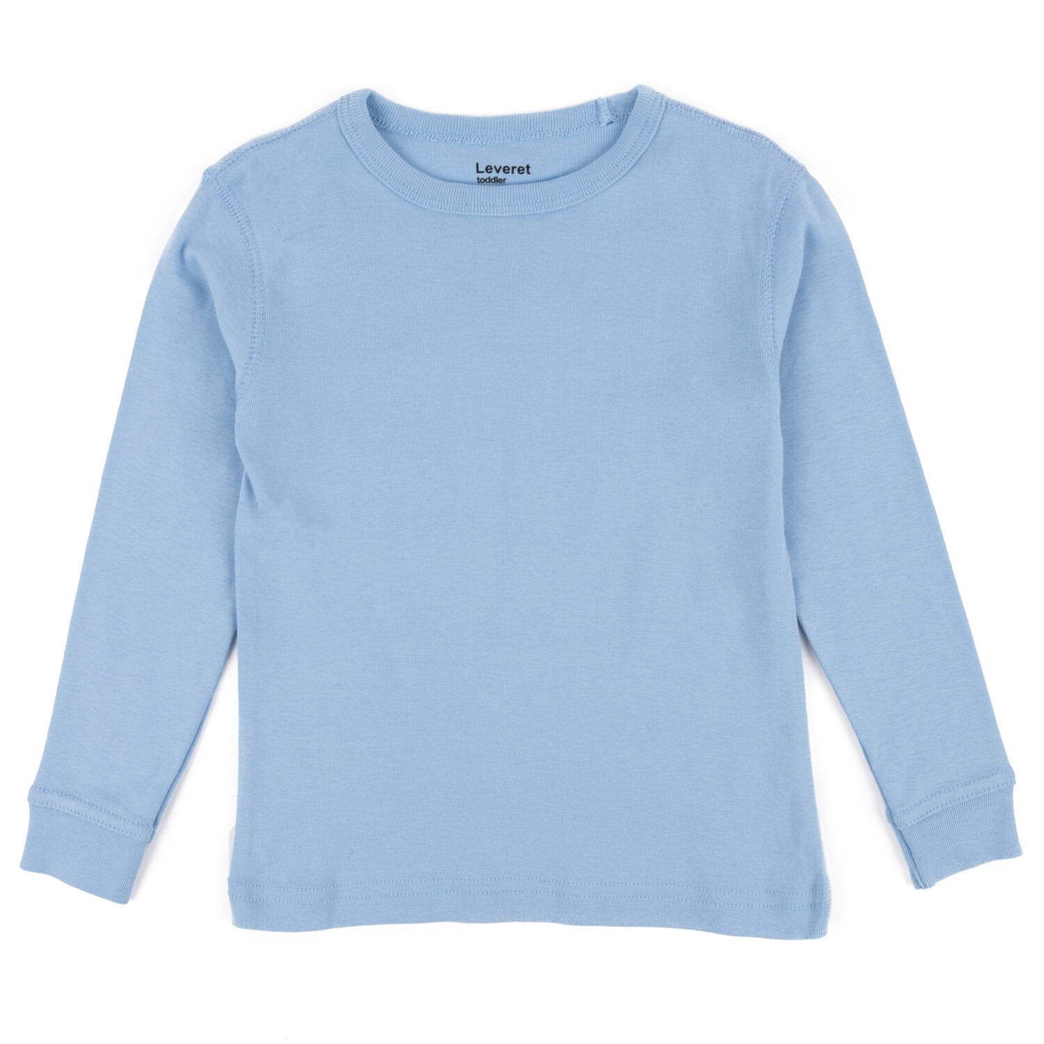 Детская футболка с длинным рукавом, классическая однотонная Leveret, цвет Light Blue