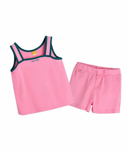 Комплект из 2 предметов SOFT&Монд двухсторонний топ и брюки, розовый