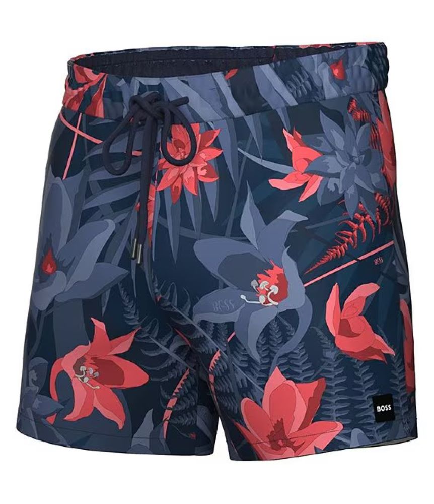 

Плавки-шорты Hugo Boss Men's Piranha, темно-синие цветы