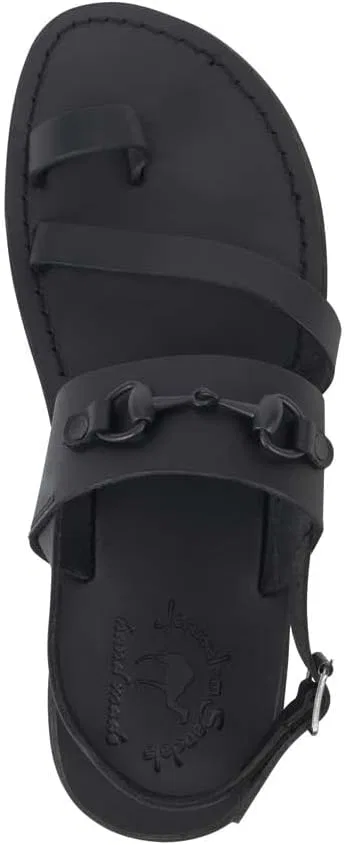 Сандалии мужские кожаные, Black Jerusalem Sandals — фото 3