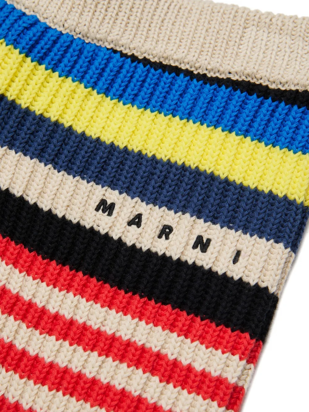 Трикотажные шорты в полоску Marni Kids, бежевый — фото 4