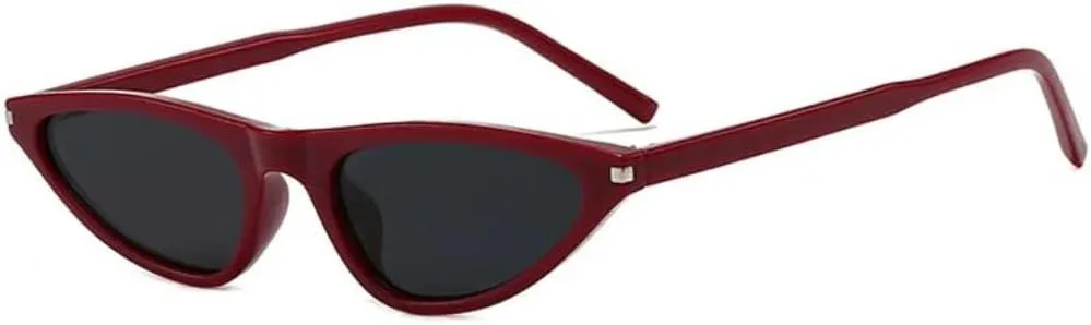 

Винтажные солнцезащитные очки «кошачий глаз» для женщин и мужчин, роскошные солнцезащитные очки в стиле панк, хип-хоп, маленькая оправа VVTWSSW, Red Black