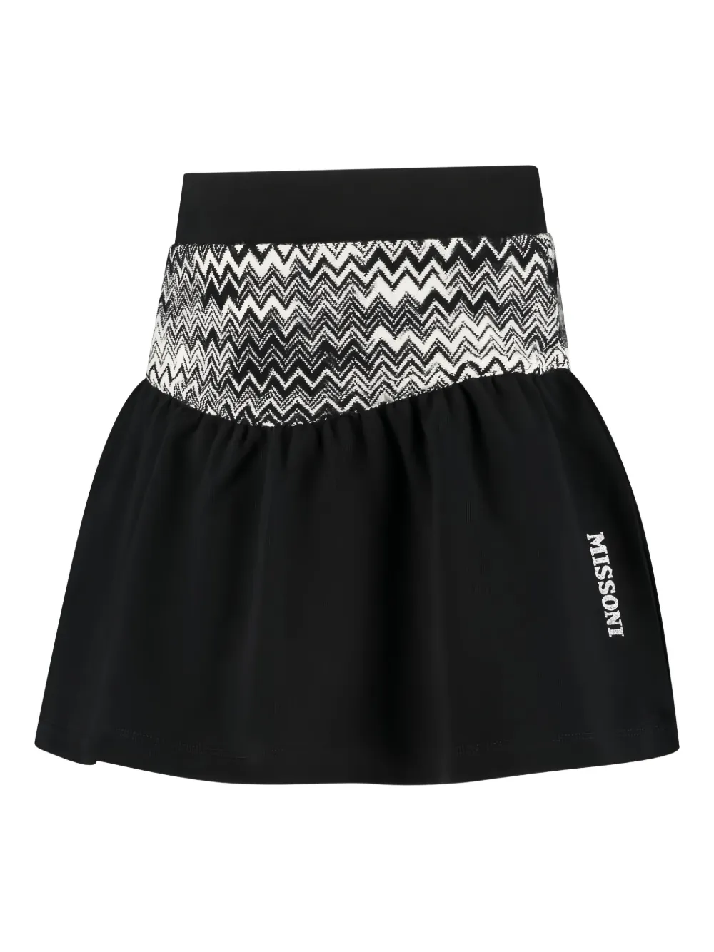 

Юбка с зигзагообразным узором и оборками Missoni Kids, черный