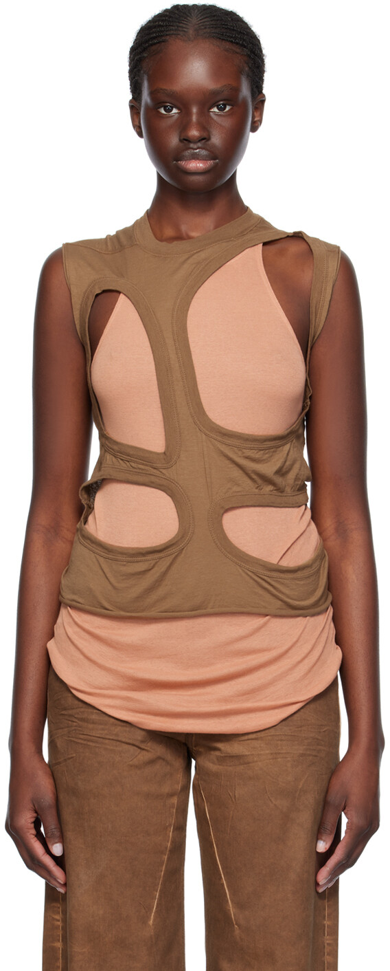 

Коричневая майка Membrane I Rick Owens Drkshdw
