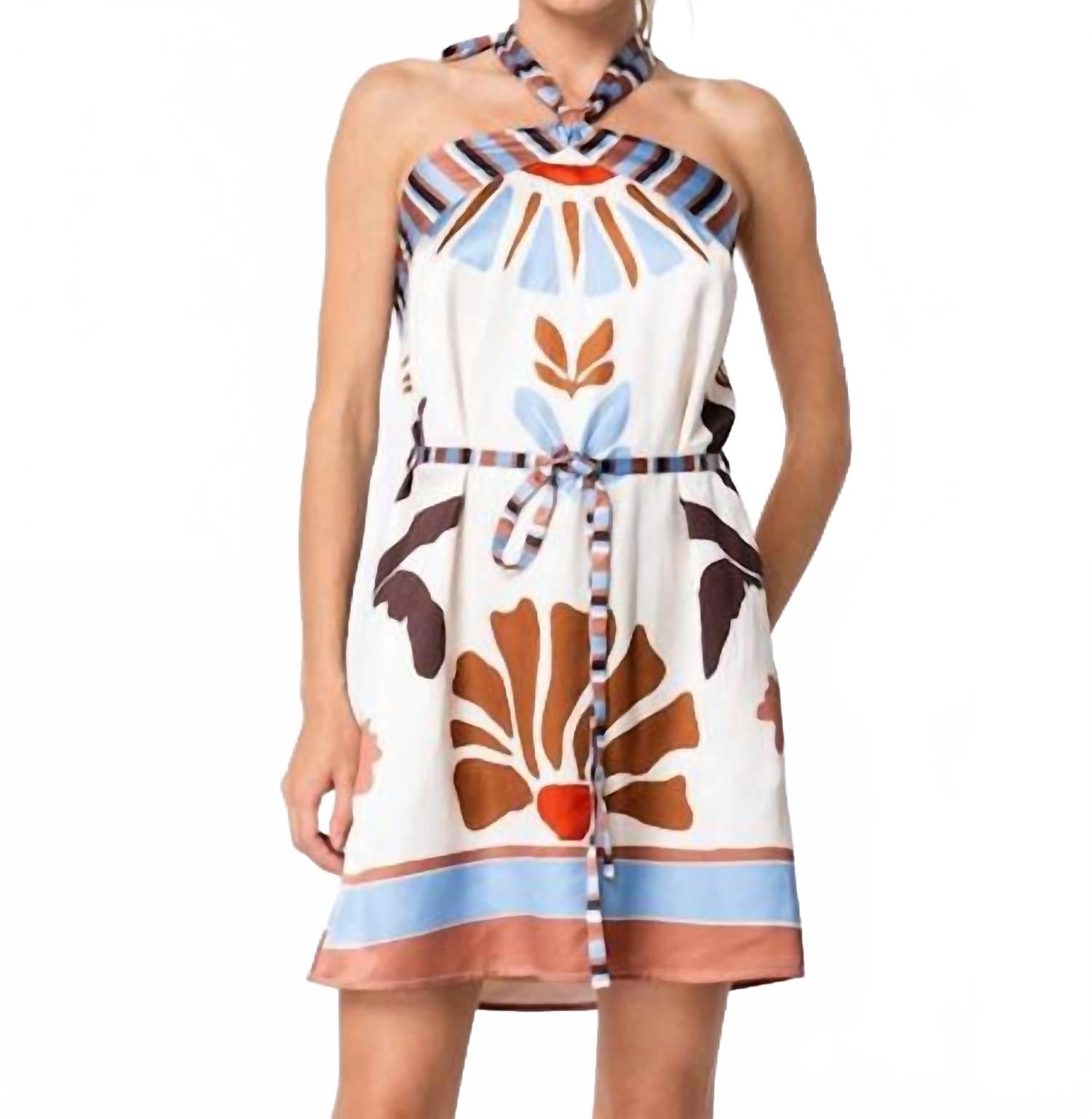 

Лио Кросс Холтер мини-платье в мультиколоре CIEBON