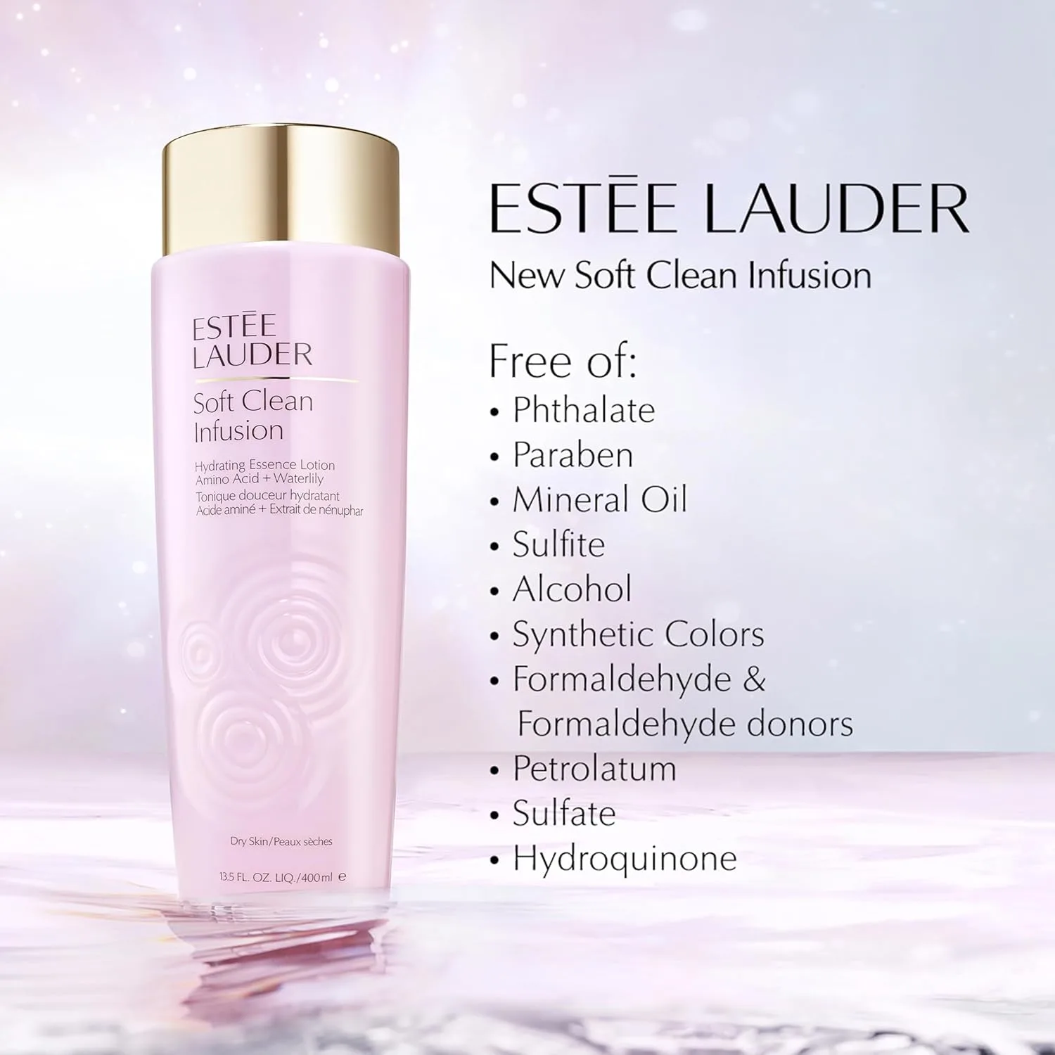 Тоник Estée Lauder — Увлажняющий - Soft Clean Infusion с аминокислотами и экстрактом водяной лилии, 385 мл — фото 3