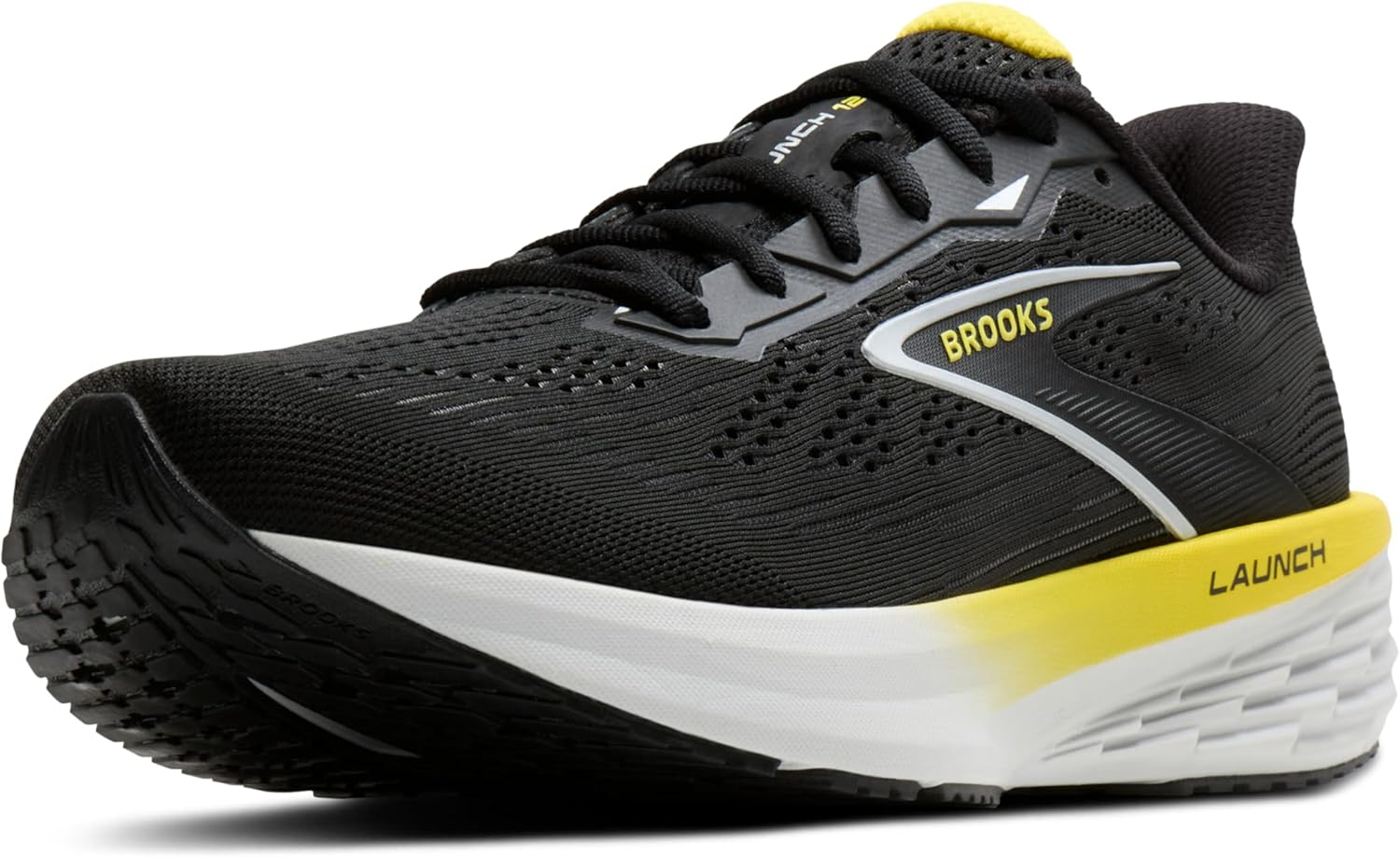 

Мужские нейтральные беговые кроссовки Brooks Launch 12, черный/желтый