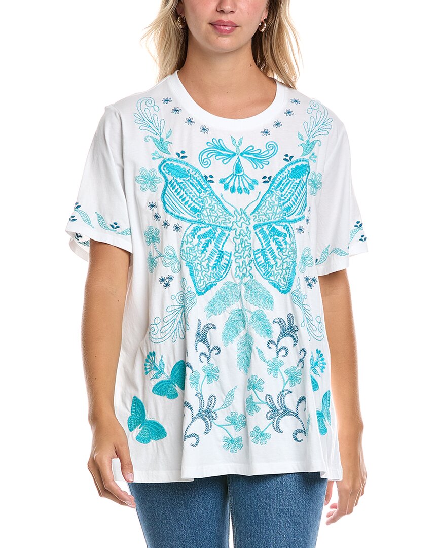 

Джонни Вас Плюс Футболка с круглым вырезом Johnny Was, белый