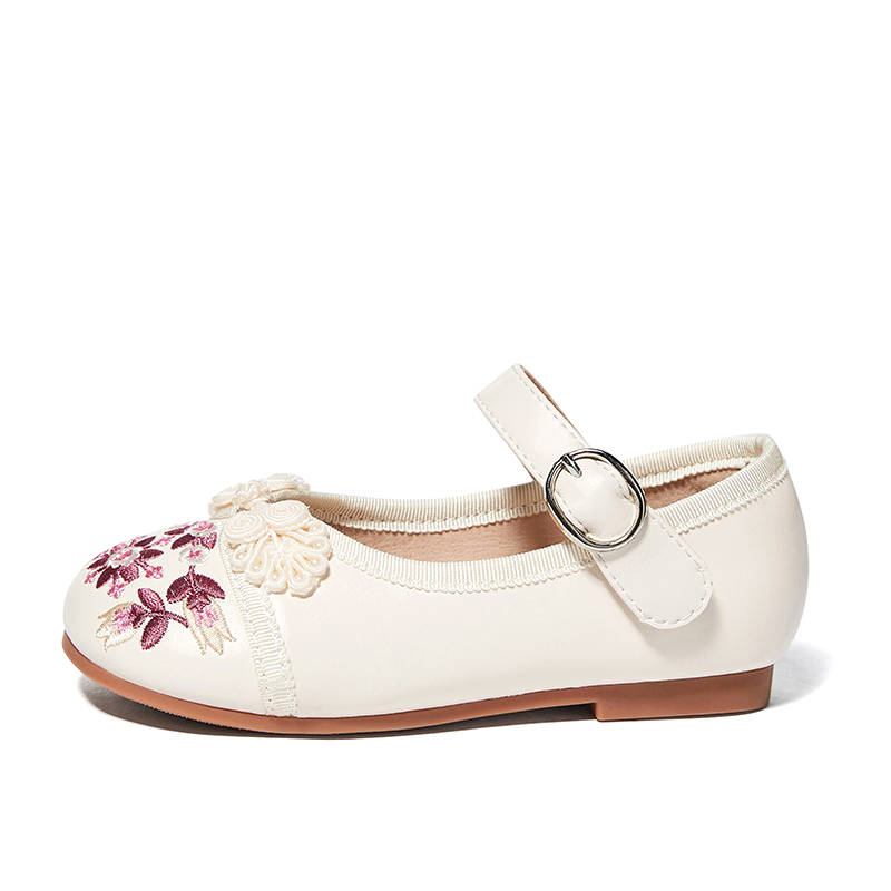 

Детские кожаные туфли Hanfu Shoes с противоскользящей подошвой и износостойким верхом Snoffy, розовый