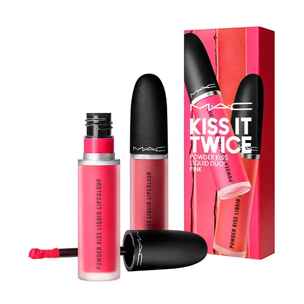 Жидкая помада Kiss It Twice Powder Kit Liquid Duo Mac Cosmetics, цвет pink — фото 3