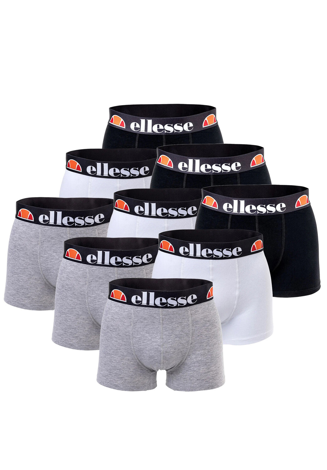 

Боксеры ellesse Boxershorts 9 шт, цвет 415 - White/Black/Grey