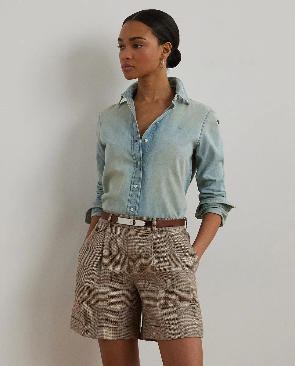 

Женская хлопковая футболка с логотипом Lauren Ralph Lauren, синий