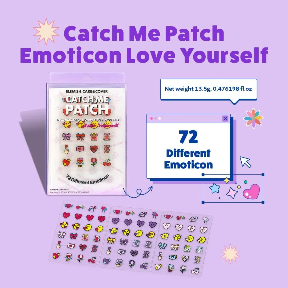 Патчи для лица гидроколлоидные CATCH ME PATCH Love Yourself, 72 шт Kproduct4U — фото 2