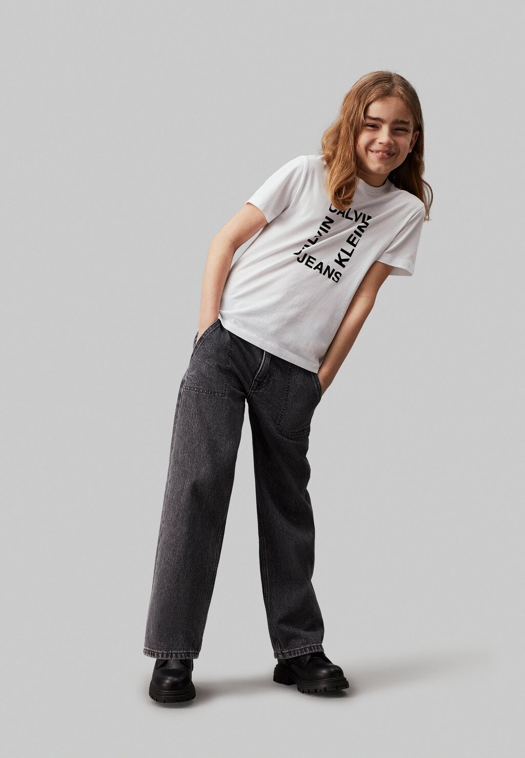 

Футболка с принтом MAXI HERO FLOCK LOGO Calvin Klein, белый