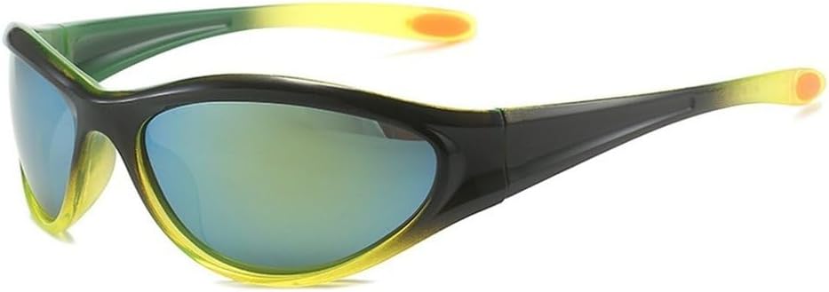 

Ретро-солнцезащитные очки «кошачий глаз» для женщин, модные очки с градиентным зеркальным покрытием, защита от УФ-излучения UV400 для мужчин, спортивные очки в стиле панк для активного отдыха SKFGNX, Black Yellow Golden