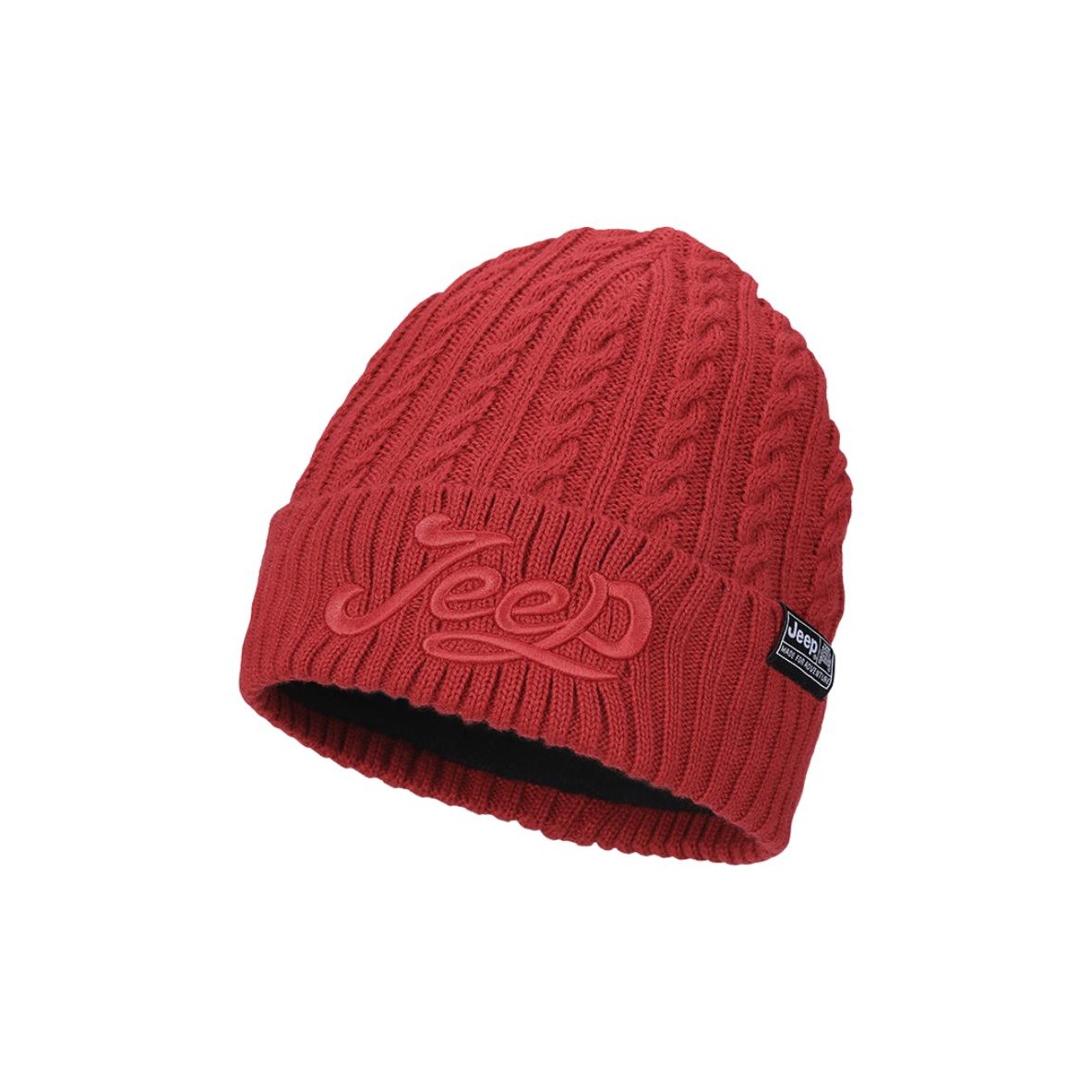 

Шапка Unisex Jeep, красный large embroidery knitted hat