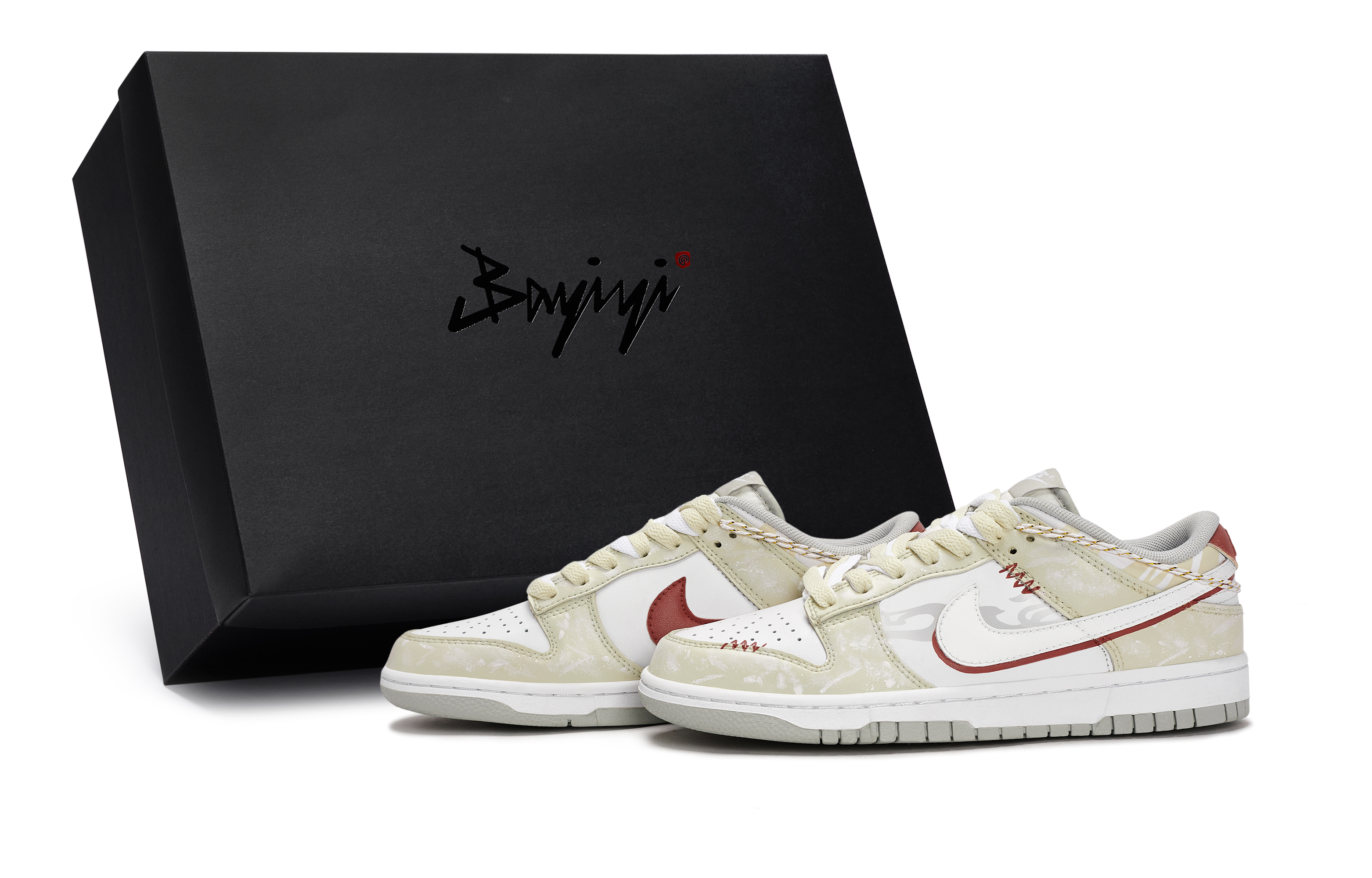

Nike Кроссовки для скейтбординга Dunk, низкие, мужские, белые/бежевые/желтые