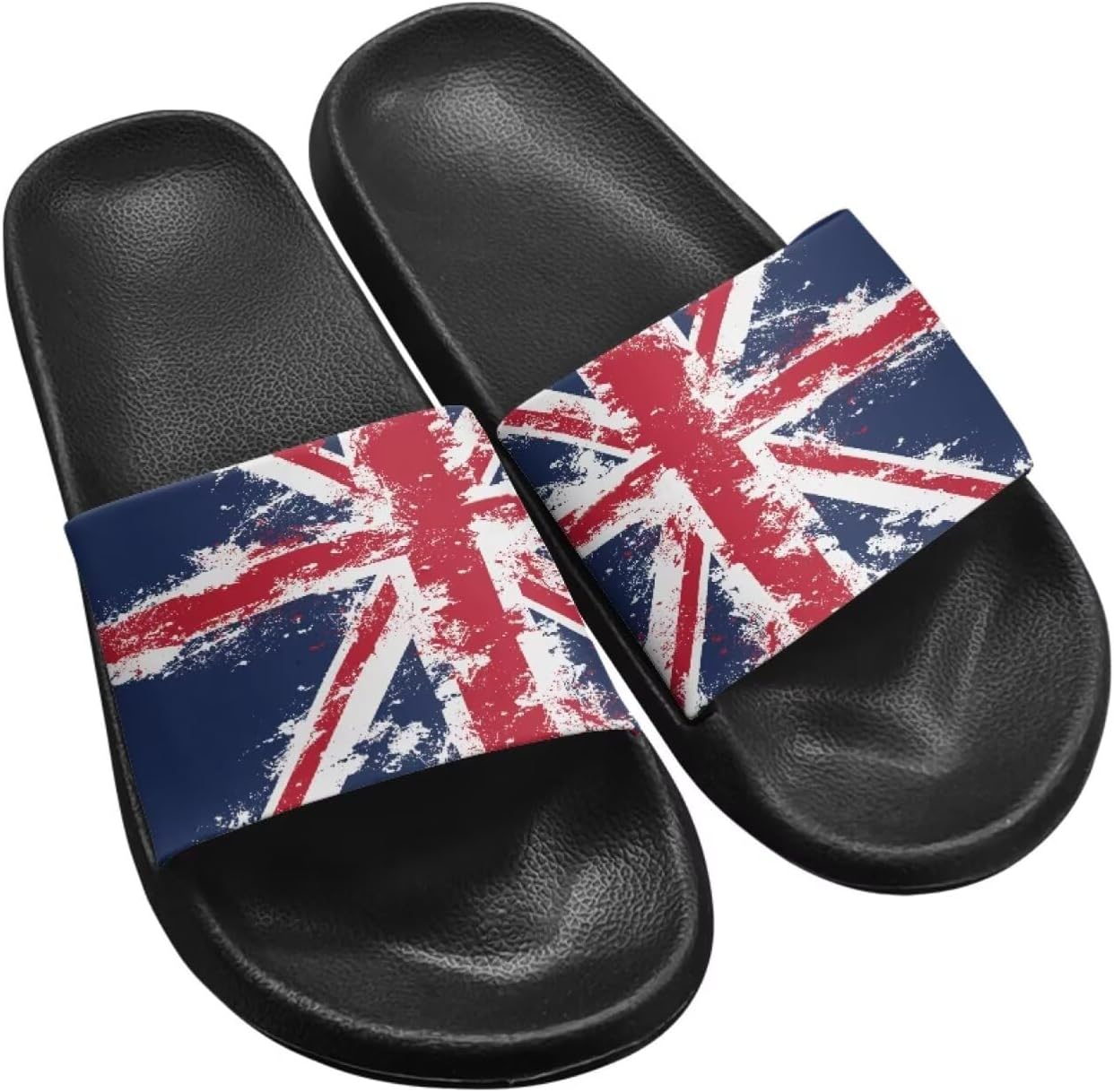 

Мужские домашние тапочки Twousenru с модным принтом флага - быстро сохнущие пляжные и бассейновые шлепанцы, нескользящие удобные душевые туфли, Vintage British Flag