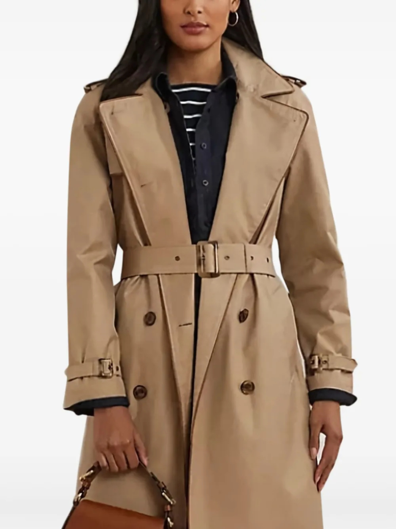 

Lauren Ralph Lauren тренч с поясом, нейтральный
