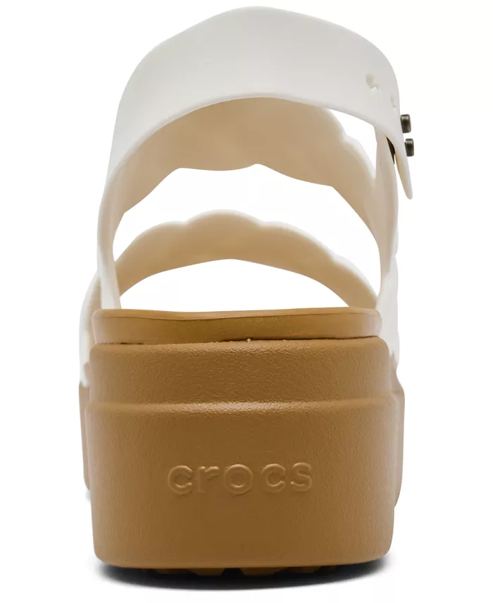 Женские сандалии Brooklyn Woven на низкой танкетке от Finish Line Crocs, белый — фото 4
