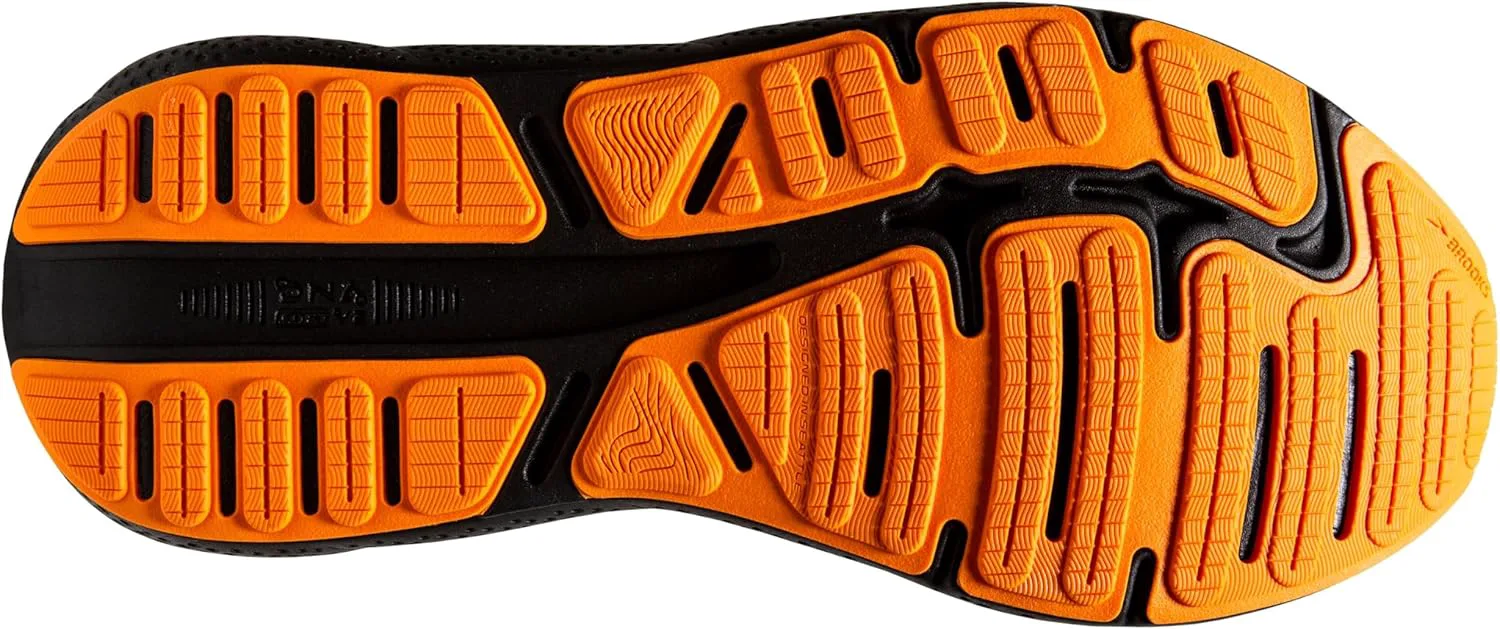 Мужские кроссовки Brooks Ghost Max Cushion для бега и ходьбы, нейтральная посадка, черный/оранжевый/синий — фото 2