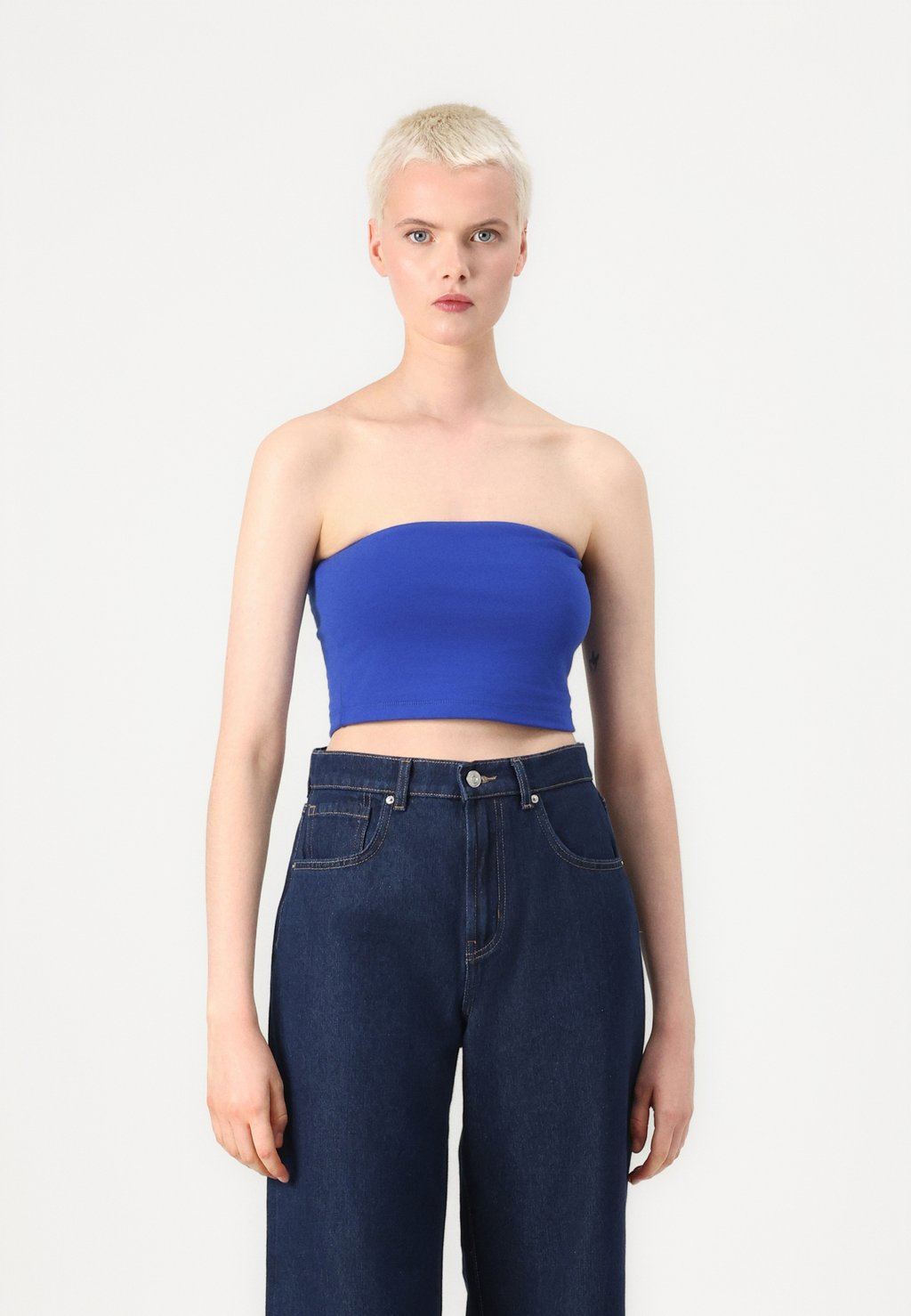 

Топ ONLLIVE LOVE DOUBLE TUBE CROP 2 PACK ONLY, синий