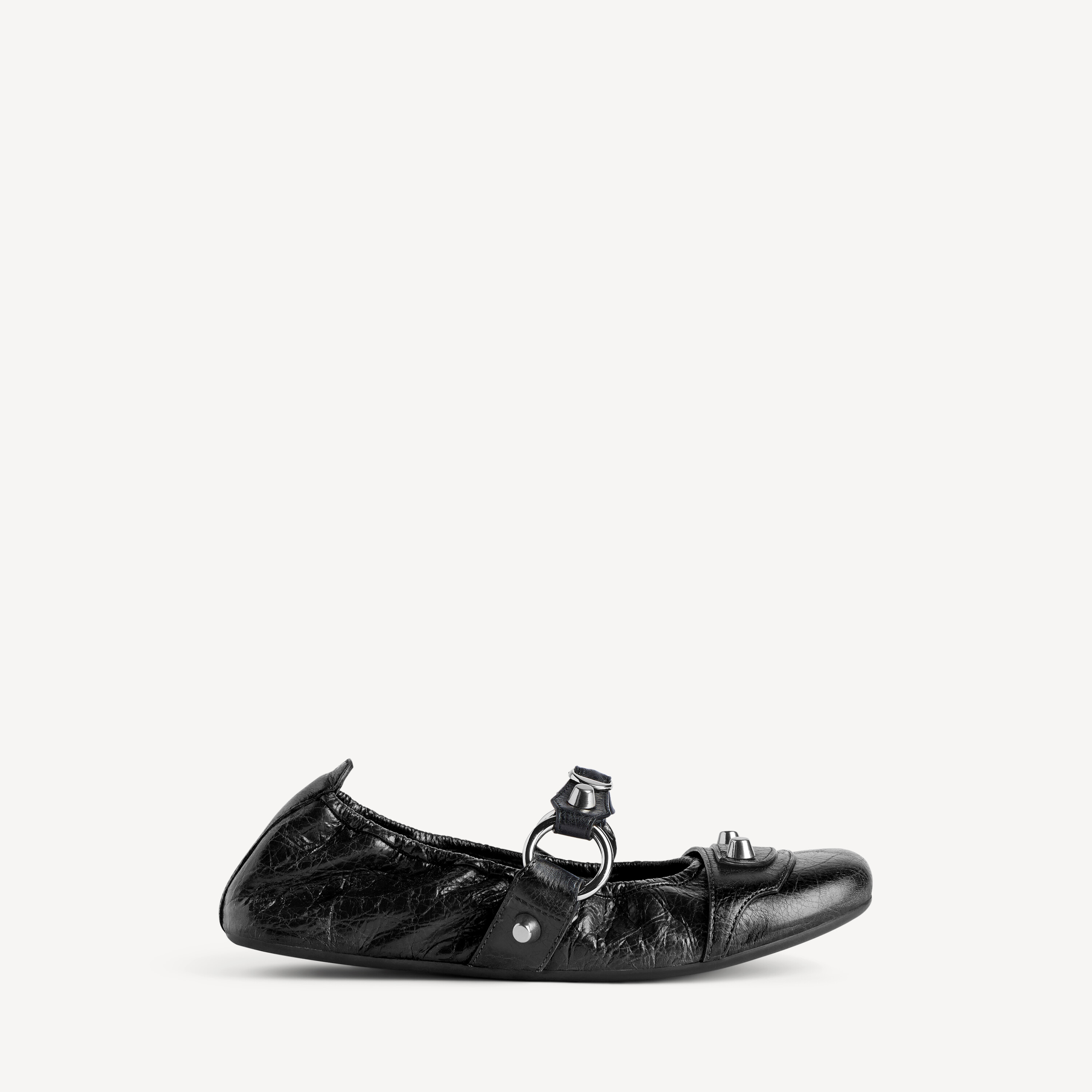 Женские балетки city в черном/серебристом цвете BALENCIAGA, серебристый/черный