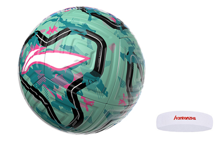 

LINING Размер 5 футбольный мяч TPU бесшовный термосварка Unisex синий зеленый