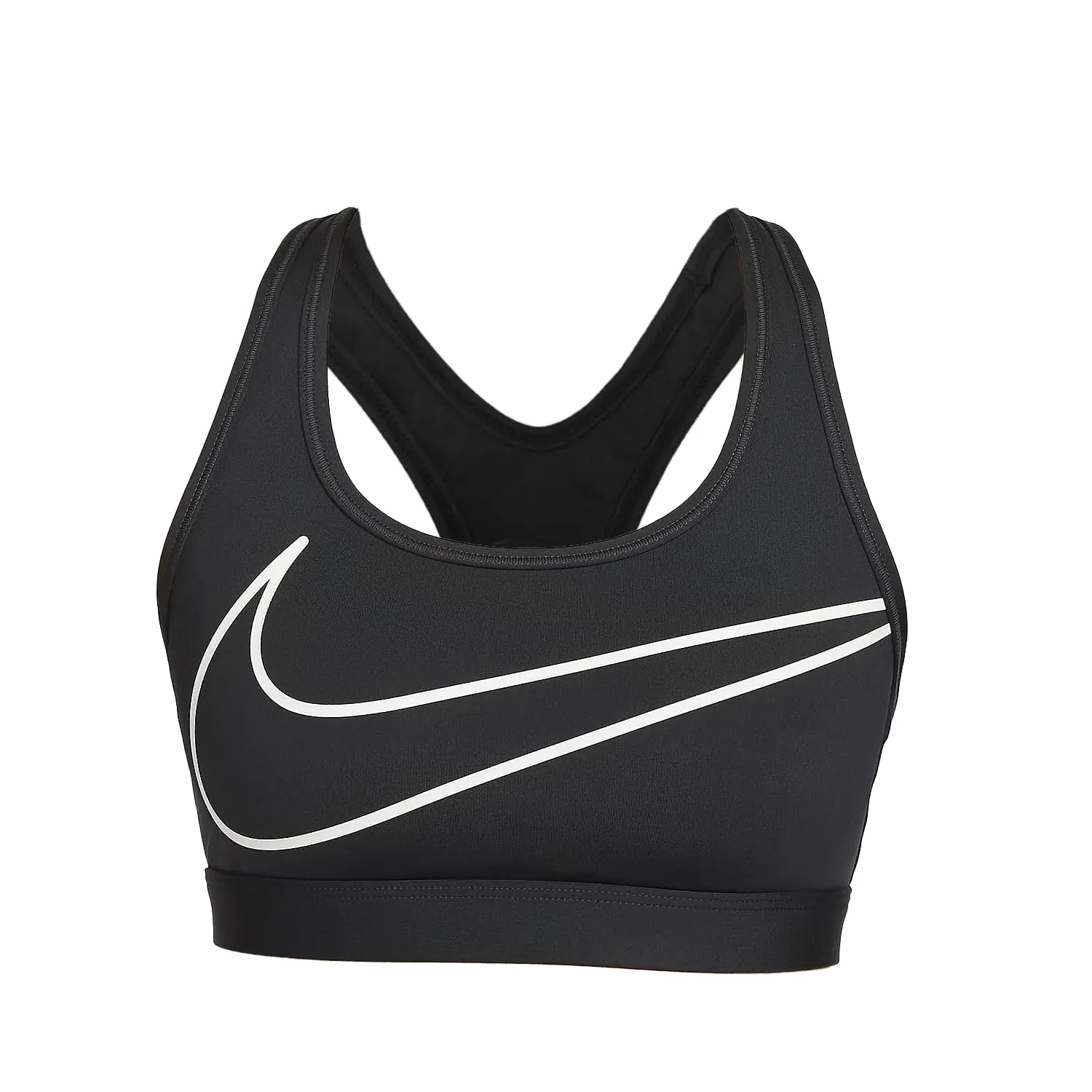 

Nike Женское Спортивное Белье Средней Поддержки Серый Черный