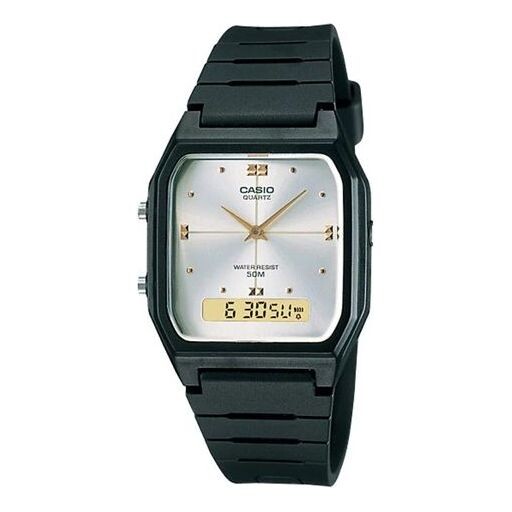 

Часы CASIO Quartz Waterproof White Dial Mens White Analog/Digital Combo, белый