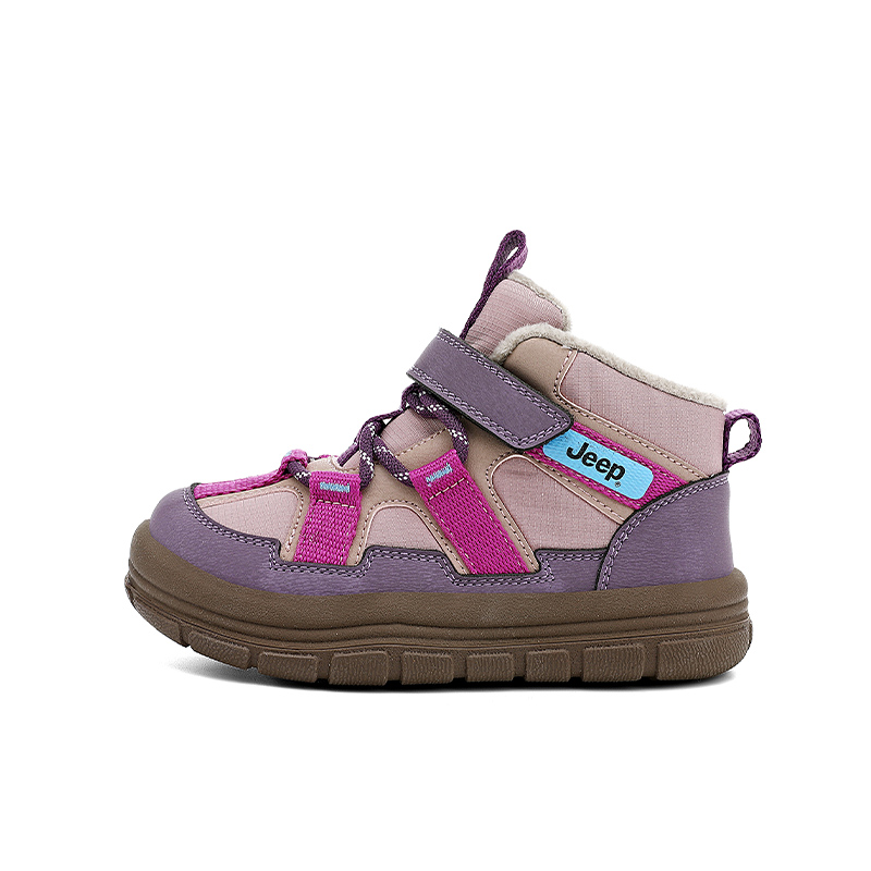 

Утепленные зимние ботинки mid top для детей с противоскользящей и износостойкой подошвой Jeep, розовый розовый/violet[thin cotton]